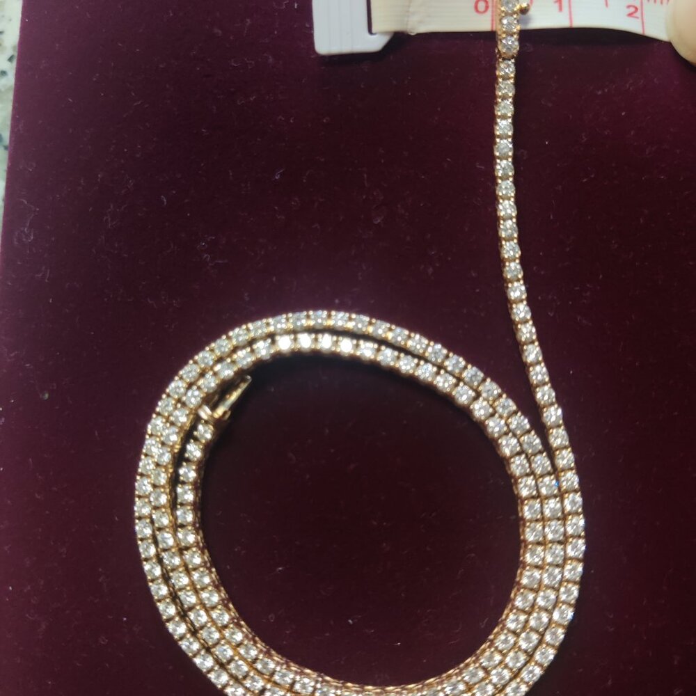 14k Diamond 5 ct Tennis Necklace - Picture 5 of 6